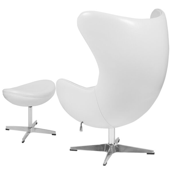 Shop for White Leather Egg Chair/OTTw/ Melrose White LeatherSoft Upholstery near  Altamonte Springs at Capital Office Furniture