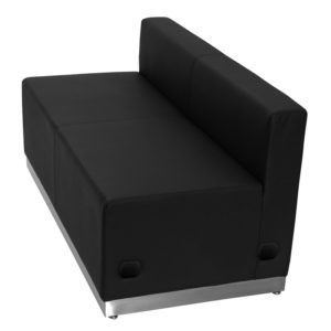 Buy Modular Loveseat Black Leather Loveseat in  Orlando at Capital Office Furniture