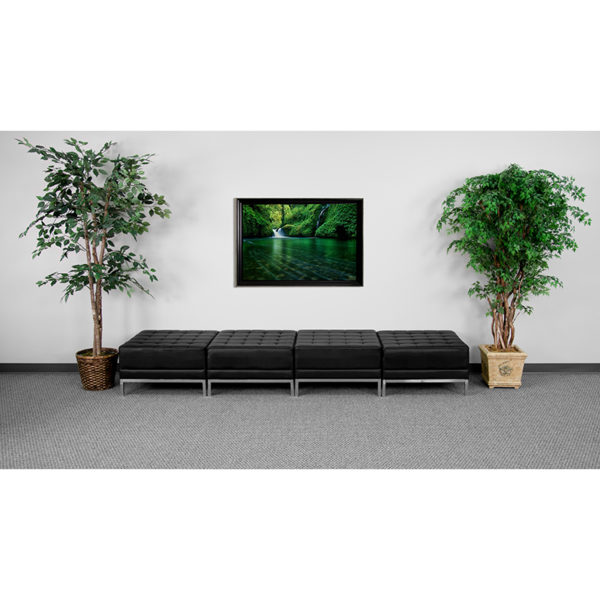 Buy Contemporary Reception Set Black Leather 4-Seat Bench near  Clermont at Capital Office Furniture