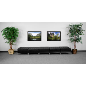 Buy Contemporary Reception Set Black Leather 5-Seat Bench near  Winter Springs at Capital Office Furniture