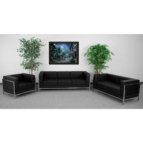 Buy Contemporary Reception Set Black Leather Reception Set near  Winter Garden at Capital Office Furniture