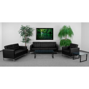 Buy Contemporary Reception Set Black Leather Reception Set near  Oviedo at Capital Office Furniture