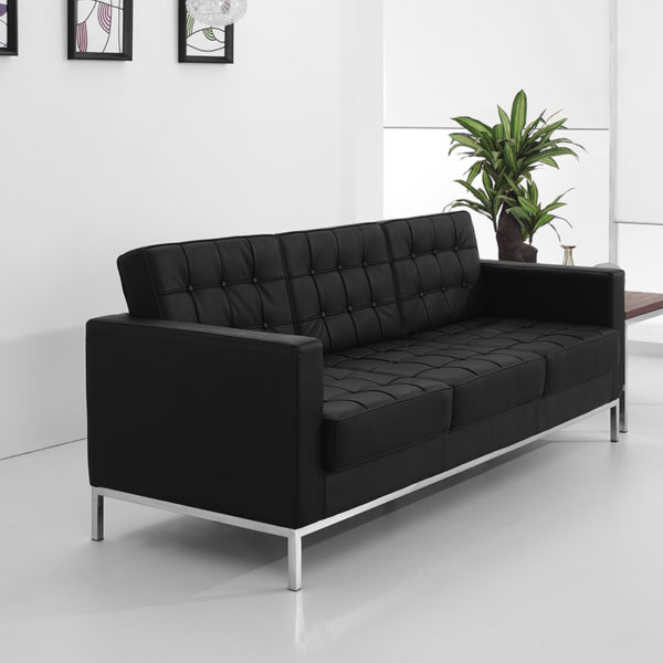 Buy Contemporary Style Black Leather Sofa near  Altamonte Springs at Capital Office Furniture