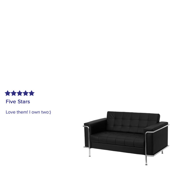 Shop for Black Leather Loveseatw/ Tufted Back and Seat in  Orlando at Capital Office Furniture