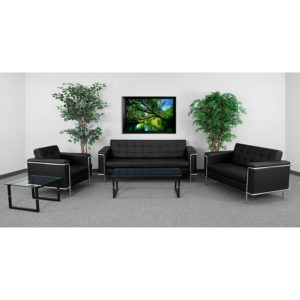 Buy Contemporary Reception Set Black Leather Reception Set near  Bay Lake at Capital Office Furniture