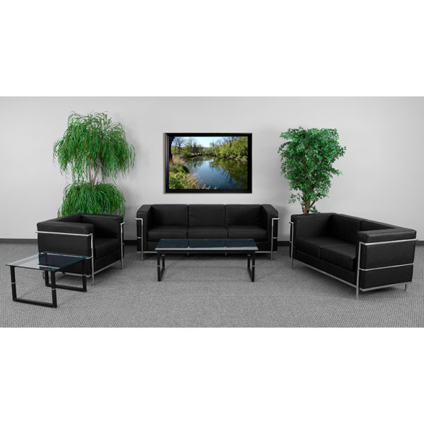 Buy Contemporary Reception Set Black Leather Reception Set near  Lake Buena Vista at Capital Office Furniture