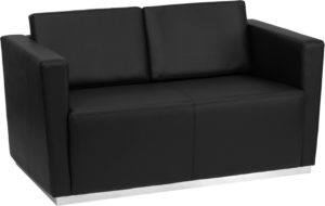 Buy Contemporary Style Black Leather Loveseat near  Daytona Beach at Capital Office Furniture