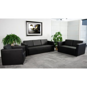 Buy Contemporary Reception Set Black Leather Reception Set near  Lake Buena Vista at Capital Office Furniture