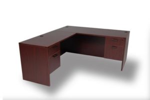 60x30 l-shape laminate office desk with 2 box/file pedestals at Capital Office Furniture