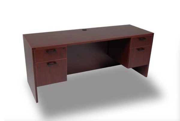 71x24 in cherry laminate desk with BF/BF pedestals at Capital Office Furniture
