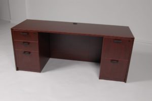 71x24 in cherry laminate desk with BBF/FF pedestals at Capital Office Furniture