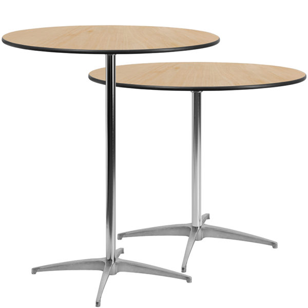 New restaurant tables in natural w/ Chrome Column Finish at Capital Office Furniture in  Orlando