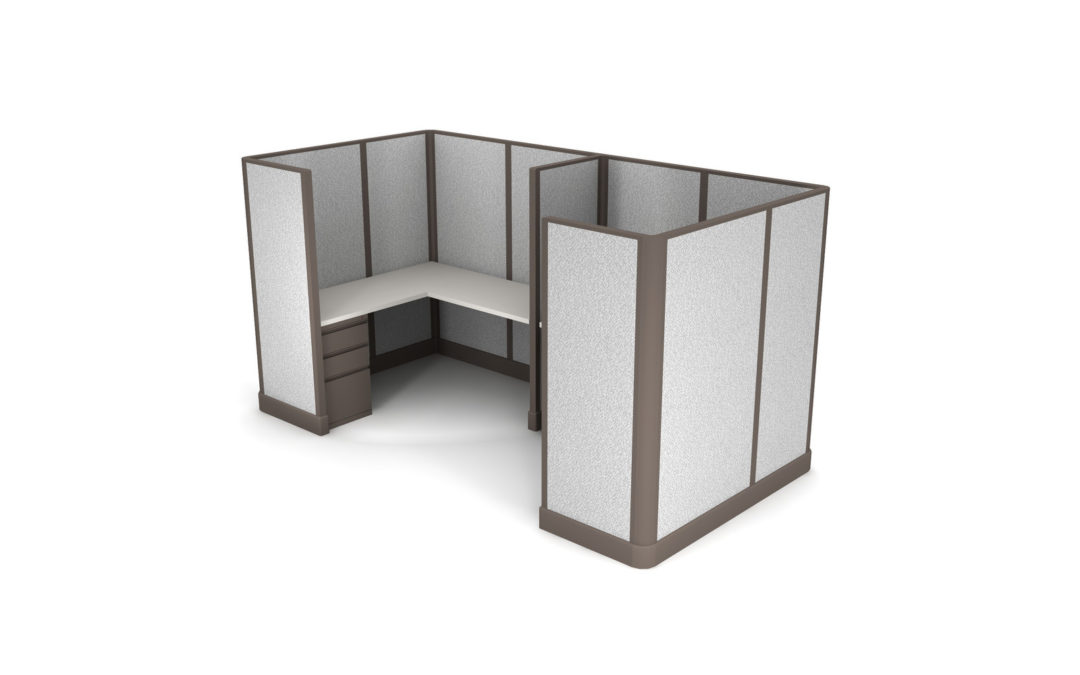2Pack Inline Collaborative Office Cubicles 5×5 L Shape Workstations