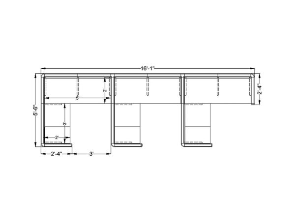 3Pack Inline 5x5 L Shape  cubicles by KUL