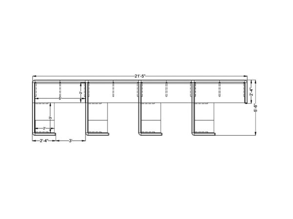 4Pack Inline 5x5 L Shape  cubicles by KUL
