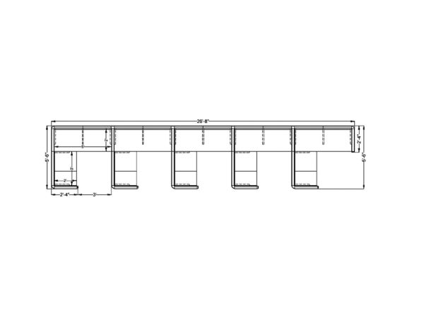 5Pack Inline 5x5 L Shape  cubicles by KUL
