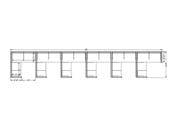 6Pack Inline 5x5 L Shape  cubicles by KUL