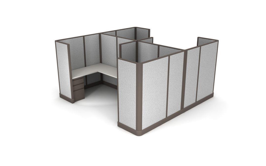 4Pack Collaborative Cluster Office Cubicles 5×5 L Shape Workstations