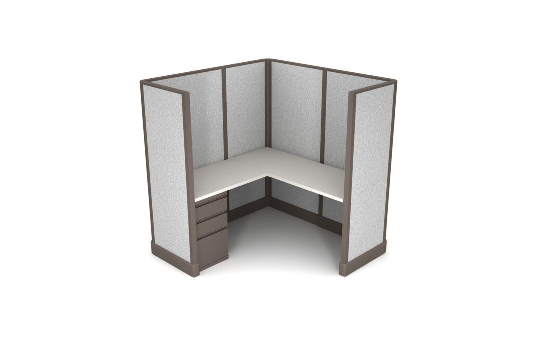 Single Office Cubicle 6×6 Straight Workstation
