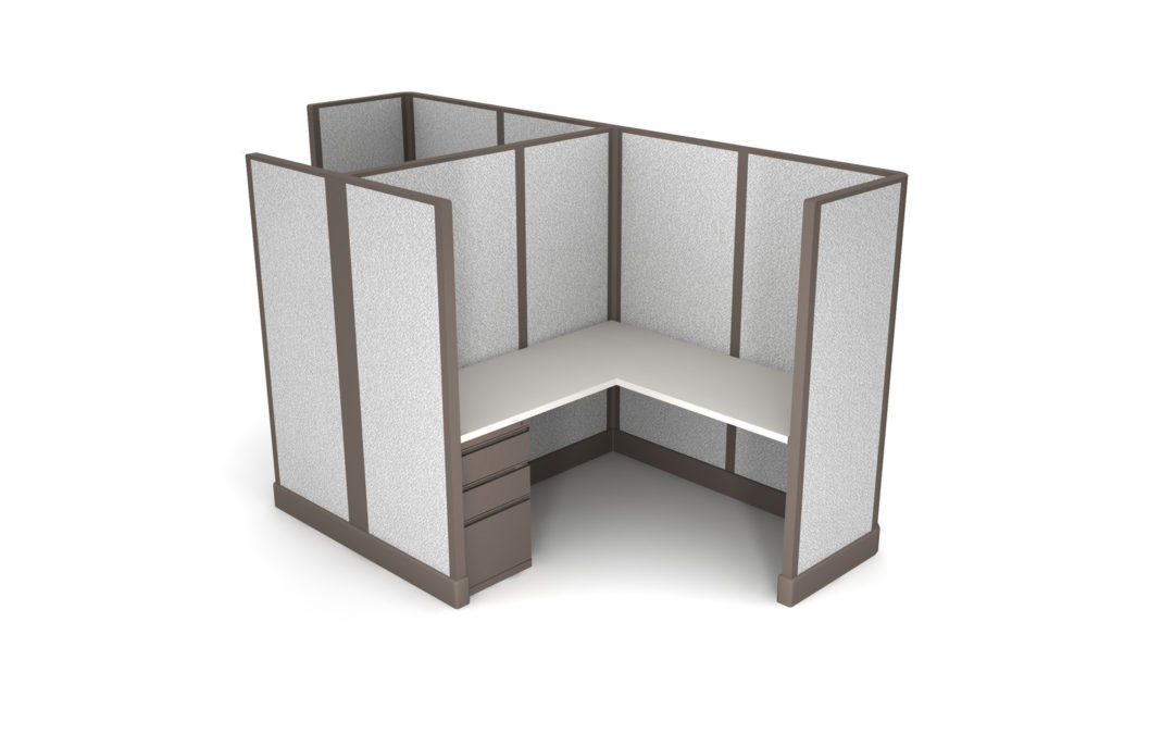 2Pack Cluster Office Cubicles 6×6 L Shape Workstations