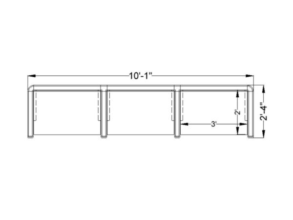 3Pack Inline 36W Straight  cubicles by KUL